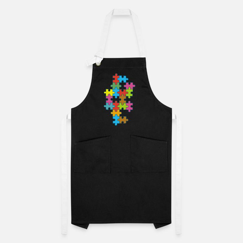 Multicolored incomplete puzzle Artisan Apron