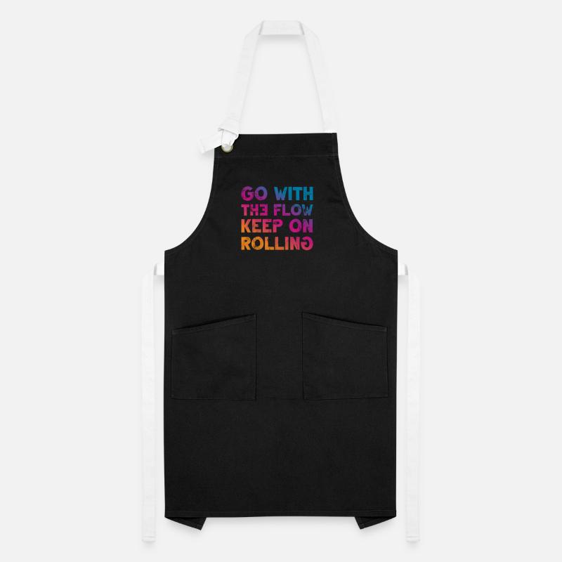 Go with the Flow keep on Rolling Cooler Spruch Kontrastschürze