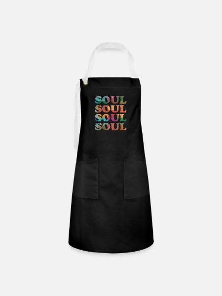 Soul Musik Retro - Kontrastschürze - Schwarz/Weiß