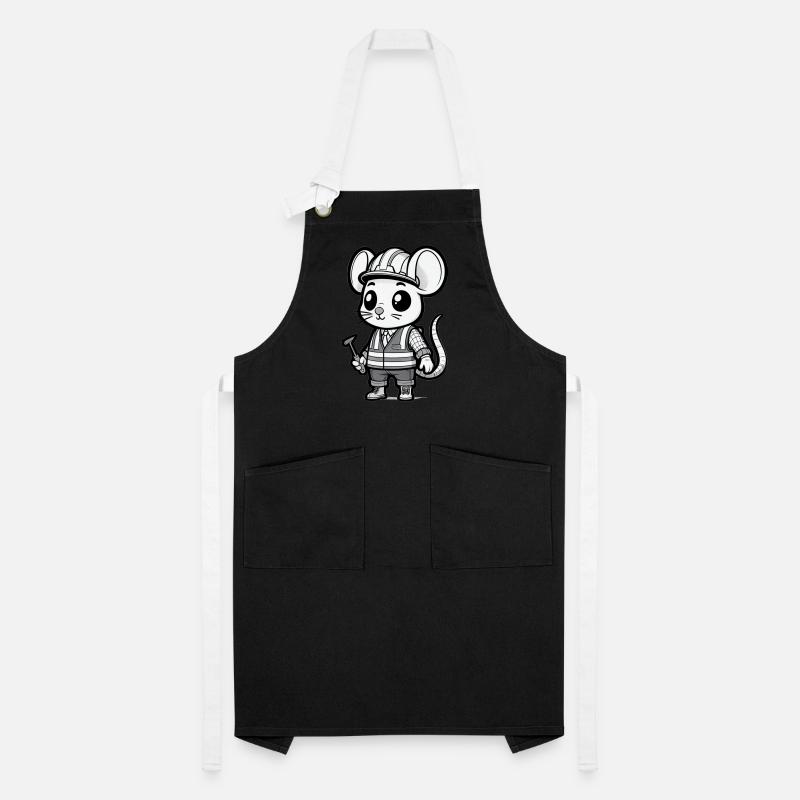 Cute Mouse Construction Worker Kontrastschürze