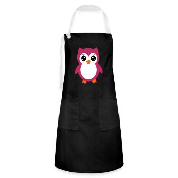 cute kawaii owls t-shirt gift - Artisan Apron - black/white - Front - Zoe (177cm)