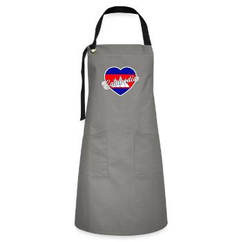 Cambodia - Artisan Apron - grey/black - Front - Zoe (177cm)