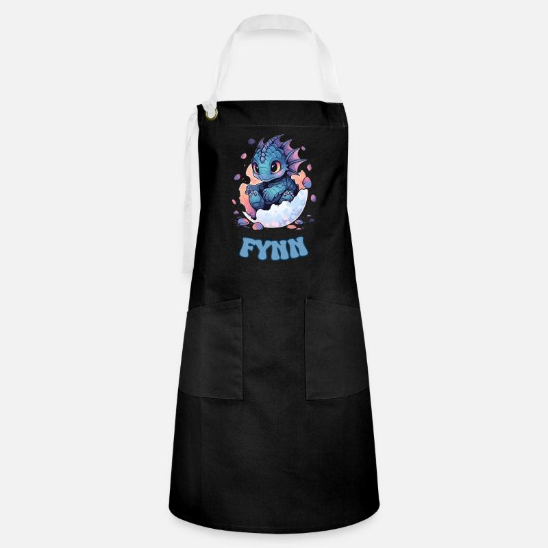 Fynn - Dragon - Name - Artisan Apron - black/white