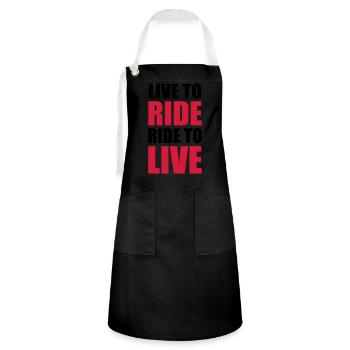 Biker Motorbike Motorrad Moto Motard Speed Sport - Artisan Apron - black/white - Front - Zoe (177cm)