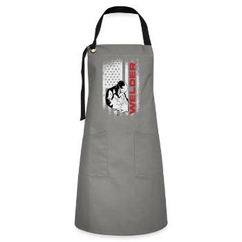 Souder plus - Tablier contrasté - gris/noir - Devant - Zoe (177cm)