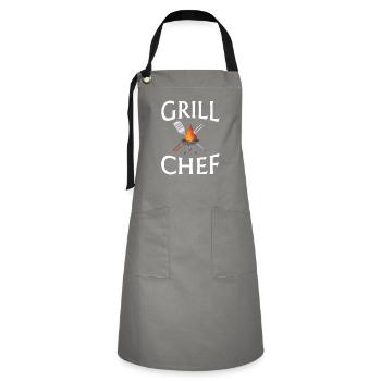 Grillchef Grillmeister Grillexperte - Artisan Apron - grey/black - Front - Zoe (177cm)