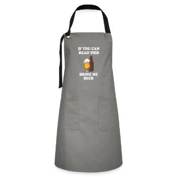 Classic beer design in English - Artisan Apron - grey/black - Front - Zoe (177cm)