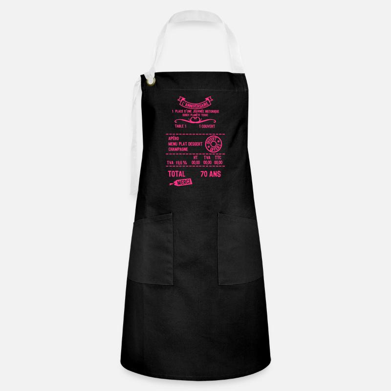 70 years adding notes resto fact restored - Artisan Apron - black/white