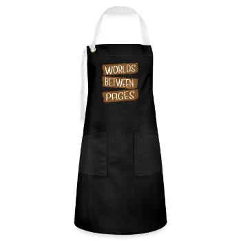 Contemporary Literature Happy Escaping Routine - Artisan Apron - black/white - Front - Zoe (177cm)
