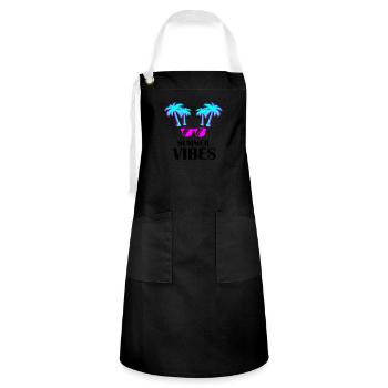 Summer Vibes - Artisan Apron - black/white - Front - Zoe (177cm)