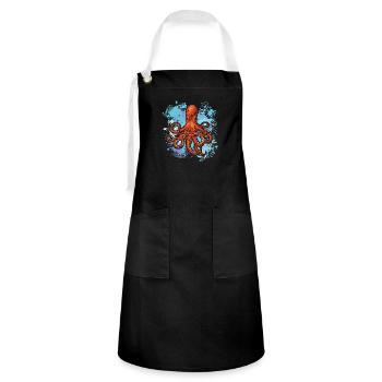 Octopus is my favorite animal - Artisan Apron - black/white - Front - Zoe (177cm)