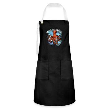 Octopus is my favorite animal - Artisan Apron - black/white - Front - Zoe (177cm)