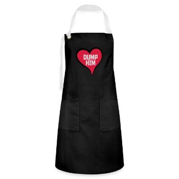 dump him quote logo - Artisan Apron - black/white - Front - Zoe (177cm)