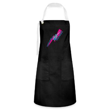 Rock 'n' Roll Guitar Heart & Soul Music Gift - Tablier contrasté - noir/blanc - Devant - Zoe (177cm)