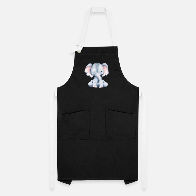 Mignon petit éléphant Tablier contrasté
