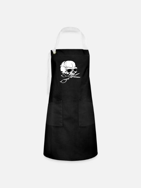 Schneider // Skull // Illustration - Kontrastschürze - Schwarz/Weiß