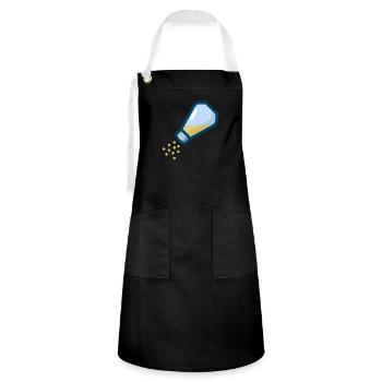 pepper salt pfeffer salz shaker streuer1 - Kontrastschürze - Schwarz/Weiß - Vorne - Zoe (177cm)