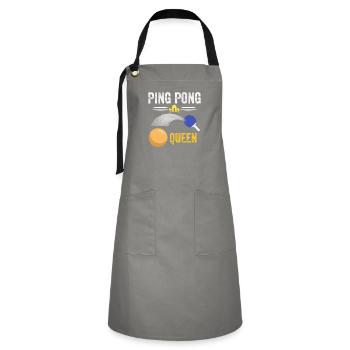 reine du ping-pong - ping pong queen - Tablier contrasté - gris/noir - Devant - Zoe (177cm)