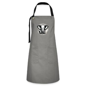 Little Elephant Cartoon Cute Love Adventure 1 - Artisan Apron - grey/black - Front - Zoe (177cm)