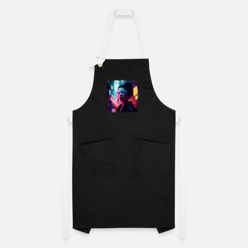 Punk hacker in high-tech cyberspace Artisan Apron