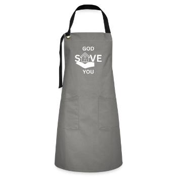 God save you white - Artisan Apron - grey/black - Front - Zoe (177cm)