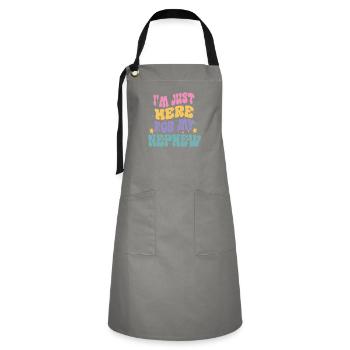 i'm Just Here For My Nephew funny Vintage groovy - Artisan Apron - grey/black - Front - Zoe (177cm)