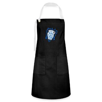 Äppler Bembel Apfelwein Spruch hessisch Geschenk - Kontrastschürze - Schwarz/Weiß - Vorne - Zoe (177cm)