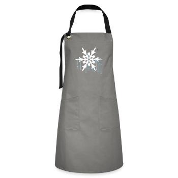 water wet graffiti drops melted cool win - Artisan Apron - grey/black - Front - Zoe (177cm)