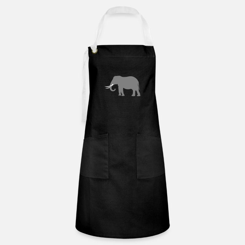 Elephant - Artisan Apron - black/white