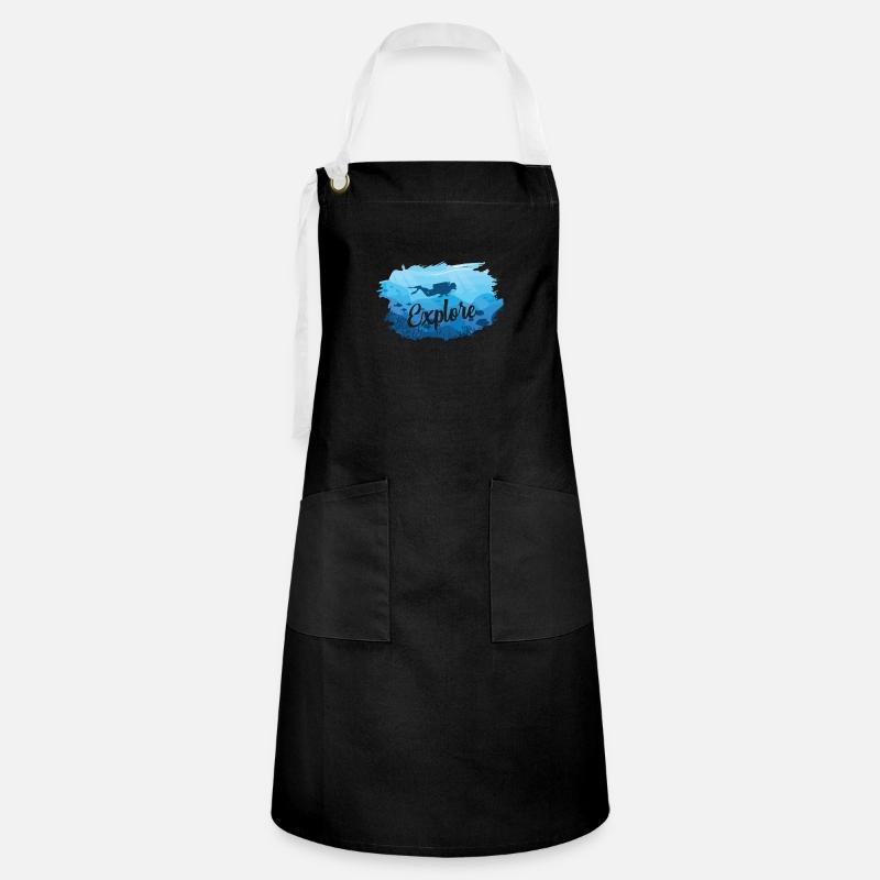 Diver disant | Cadeau de mer pour moniteur de plongée - Tablier contrasté - noir/blanc