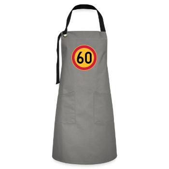 60 Limit / Tempolimit - Kontrastschürze - Grau/Schwarz - Vorne - Zoe (177cm)