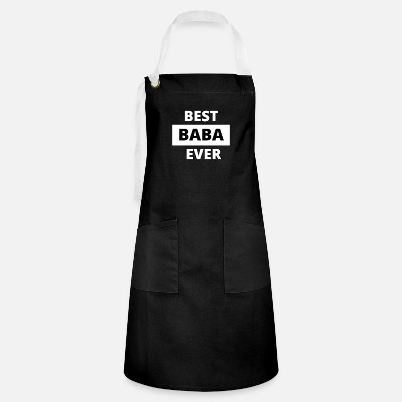 Hediyelik Turkish Gift Idea Best Baba Ever - Artisan Apron - black/white