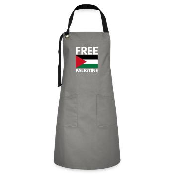 Libérer la Palestine - Tablier contrasté - gris/noir - Devant - Zoe (177cm)