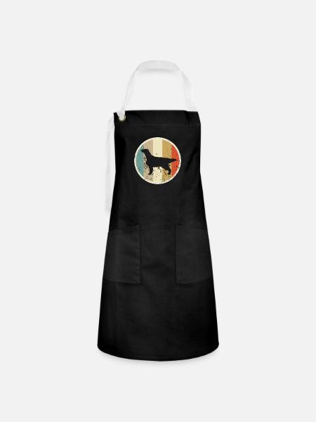 Flat Coated Retriever - Kontrastschürze - Schwarz/Weiß