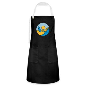 County Beach Surfboard - Artisan Apron - black/white - Front - Zoe (177cm)