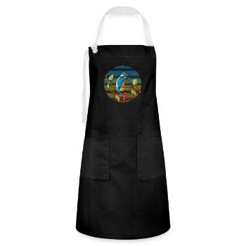 Colorful bird - Artisan Apron - black/white - Front - Zoe (177cm)
