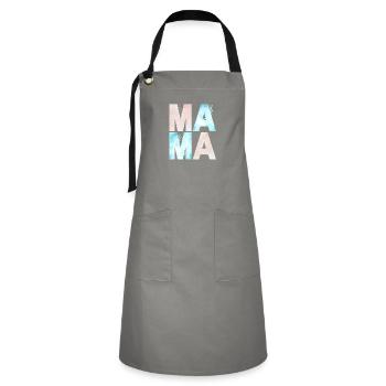 MAMA AQUARELL BLAU UND ROSA - Kontrastschürze - Grau/Schwarz - Vorne - Zoe (177cm)