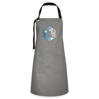 Frog Frogs Cadeau pour enfants Drôle Drôle - Tablier contrasté - gris/noir - Devant - Zoe (177cm)