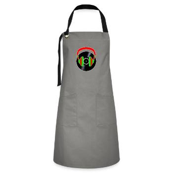 Pair Of Headphones On Vinyl - Artisan Apron - grey/black - Front - Zoe (177cm)