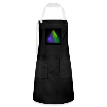 Abstract triangle architecture design neon lights - Artisan Apron - black/white - Front - Zoe (177cm)