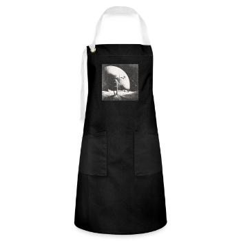 Astronaut on the moon with peace flag - Artisan Apron - black/white - Front - Zoe (177cm)