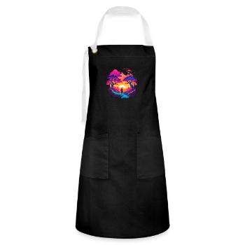 Pixel Adventure Quest - Artisan Apron - black/white - Front - Zoe (177cm)