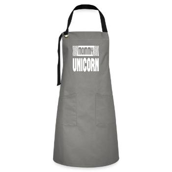 Mommy Unicorn - Artisan Apron - grey/black - Front - Zoe (177cm)