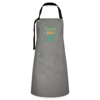 Vegan for life - Artisan Apron - grey/black - Front - Zoe (177cm)
