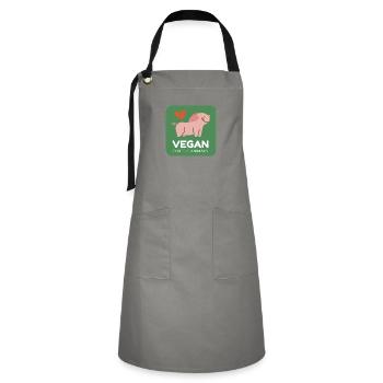 Vegan for animals - Artisan Apron - grey/black - Front - Zoe (177cm)