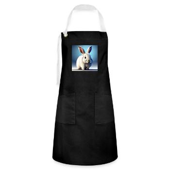 Lapin blanc - Tablier contrasté - noir/blanc - Devant - Zoe (177cm)