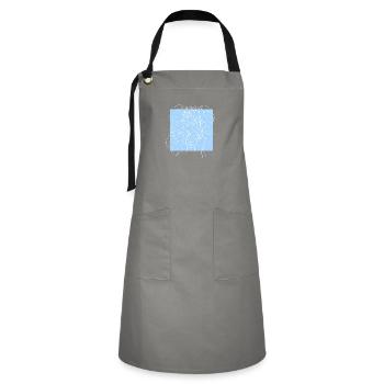 Gesichtslinie blau - Kontrastschürze - Grau/Schwarz - Vorne - Zoe (177cm)