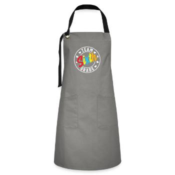 Team Sixth Grade Back To School Boys Girls Teacher - Kontrastschürze - Grau/Schwarz - Vorne - Zoe (177cm)