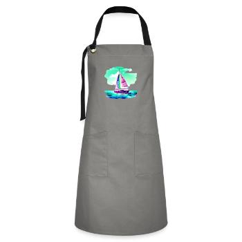 Sailor Sailing Ship Sailing Sailing Sailing Sail: - Tablier contrasté - gris/noir - Devant - Zoe (177cm)