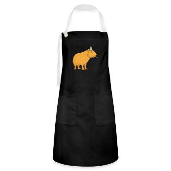 Anniversaire de Capybara - Tablier contrasté - noir/blanc - Devant - Zoe (177cm)